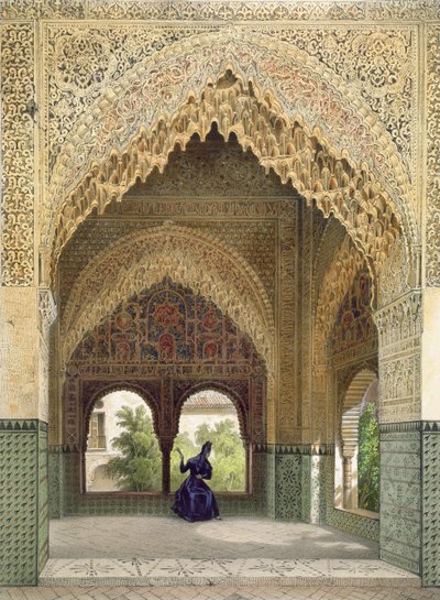 The Cabinet of the Infantas in the Room of the Two Sisters, the Alhambra, Granada, 1853 by Leon Auguste Asselineau